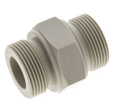 Raccord double G1 1/4'' Polypropylène (pp) 10bar (140.5psi) FDA 50mm Hex