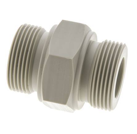 Raccord double G1 1/4'' Polypropylène (pp) 10bar (140.5psi) FDA 50mm Hex