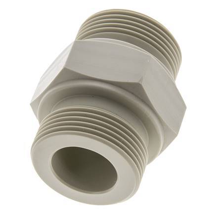 Raccord double G1 1/4'' Polypropylène (pp) 10bar (140.5psi) FDA 50mm Hex