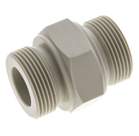 Raccord double G1 1/4'' Polypropylène (pp) 10bar (140.5psi) FDA 50mm Hex