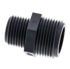 Mamelon double réducteur G1/2'' x G3/4'' Polypropylène (pp) 10bar (140.5psi) FDA 27mm Hex