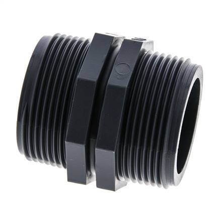 Mamelon double G1 1/2'' Polypropylène (pp) 10bar (140.5psi) FDA 54mm Hex