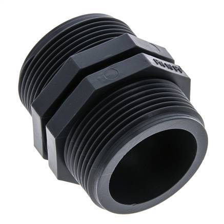 Mamelon double G1 1/2'' Polypropylène (pp) 10bar (140.5psi) FDA 54mm Hex