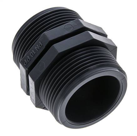 Mamelon double G1 1/2'' Polypropylène (pp) 10bar (140.5psi) FDA 54mm Hex