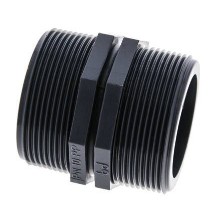 Embout double G2'' Polypropylène (pp) 10bar (140.5psi) FDA 64mm Hex