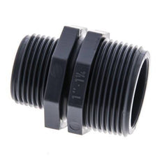 Mamelon double réducteur G1'' x G1 1/4'' Polypropylène (pp) 10bar (140.5psi) FDA 46mm Hex