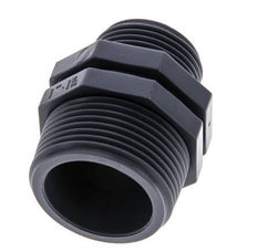 Mamelon double réducteur G1'' x G1 1/4'' Polypropylène (pp) 10bar (140.5psi) FDA 46mm Hex