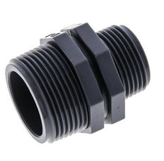 Mamelon double réducteur G1'' x G1 1/4'' Polypropylène (pp) 10bar (140.5psi) FDA 46mm Hex
