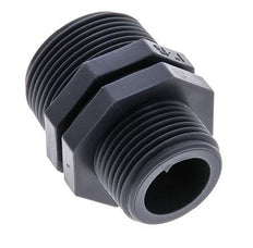 Mamelon double réducteur G1'' x G1 1/4'' Polypropylène (pp) 10bar (140.5psi) FDA 46mm Hex