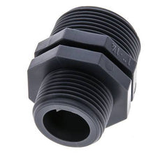 Mamelon double réducteur G1'' x G1 1/4'' Polypropylène (pp) 10bar (140.5psi) FDA 46mm Hex
