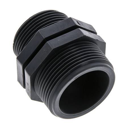 Reducing Double Nipple G1 1/4'' x G1 1/2'' Polypropylene (pp) 10bar (140.5psi) FDA 54mm Hex