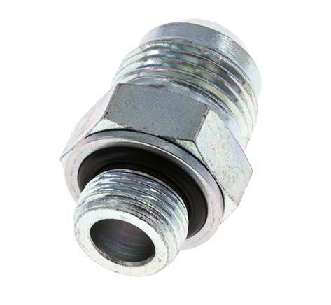 JIC Double Nipple G3/8'' x UNF 7/8''-14 Steel NBR 210bar (2950.5psi) [2 Pieces]