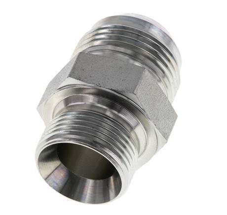 JIC Double Nipple G3/4'' x UN 1-3/16''-12 Acier NBR 170bar (2388.5psi)