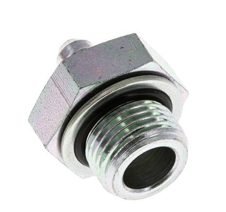JIC Double Nipple G1/2'' x UNF 7/16''-20 Acier NBR 310bar (4355.5psi)