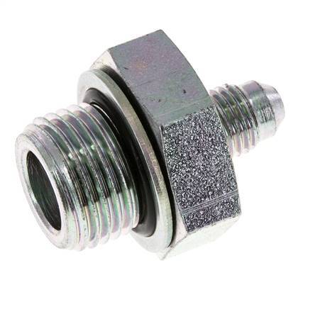 JIC Double Nipple G1/2'' x UNF 7/16''-20 Acier NBR 310bar (4355.5psi)