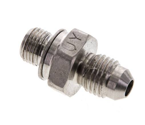 JIC Double Nipple M10 X 1 x UNF 7/16''-20 Acier inoxydable FKM 310bar (4355.5psi)