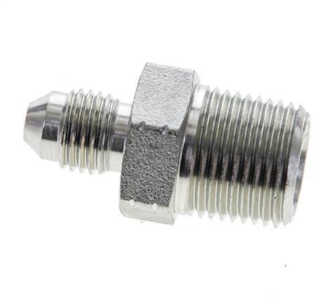 JIC Double Nipple UNF 7/16''-20 x 3/8'' NPT Steel 210bar (2950.5psi) [2 Pieces]