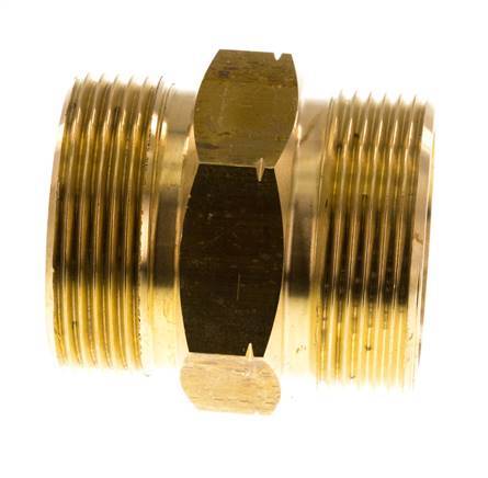 Raccord double G1 1/2'' mâle x mâle gauche Laiton 16bar (224.8psi) 50mm Hex