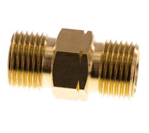 Embout double G1/2'' mâle x mâle gauche Laiton 16bar (224.8psi) 22mm Hex