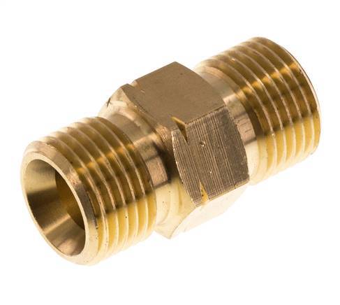 Embout double G1/2'' mâle x mâle gauche Laiton 16bar (224.8psi) 22mm Hex