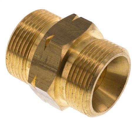 Embout double G1 1/4'' mâle x mâle gauche Laiton 16bar (224.8psi) 46mm Hex