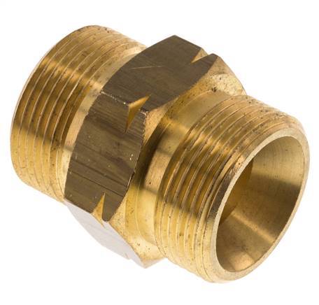 Embout double G1 1/4'' mâle x mâle gauche Laiton 16bar (224.8psi) 46mm Hex