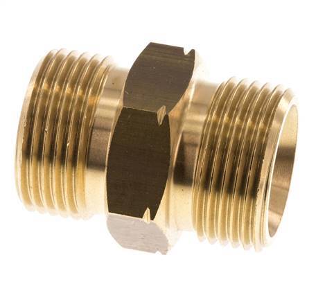 Embout double G1'' mâle x mâle gauche Laiton 16bar (224.8psi) 36mm Hex