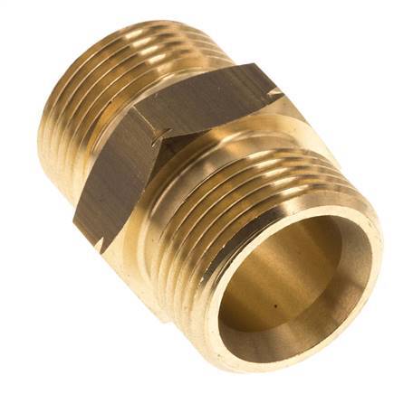 Embout double G1'' mâle x mâle gauche Laiton 16bar (224.8psi) 36mm Hex