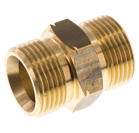 Embout double G1'' mâle x mâle gauche Laiton 16bar (224.8psi) 36mm Hex