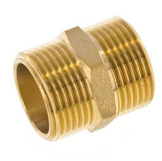 Double Nipple G3/4'' Brass Flat Seal 16bar (224.8psi) 27mm Hex [2 Pieces]