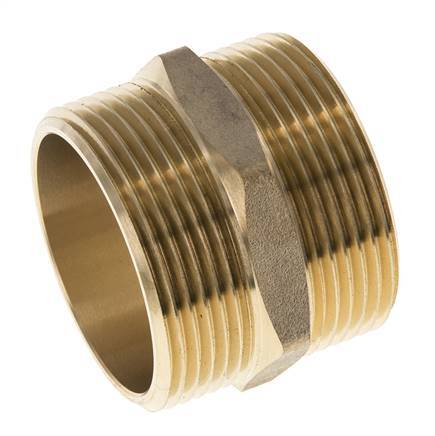 Embout double G1 1/2'' Laiton Joint plat 16bar (224.8psi) 48mm Hex