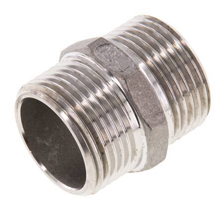 Raccord double G1'' en acier inoxydable Joint plat 16bar (224.8psi) Hexagone 36mm