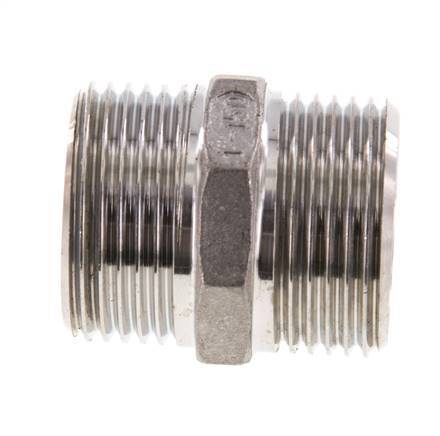Raccord double G1'' en acier inoxydable Joint plat 16bar (224.8psi) Hexagone 36mm