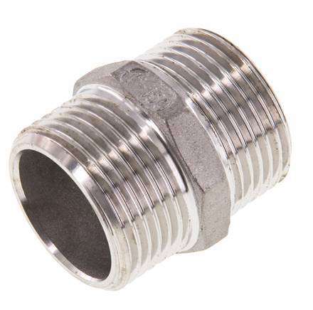 Raccord double G1'' en acier inoxydable Joint plat 16bar (224.8psi) Hexagone 36mm