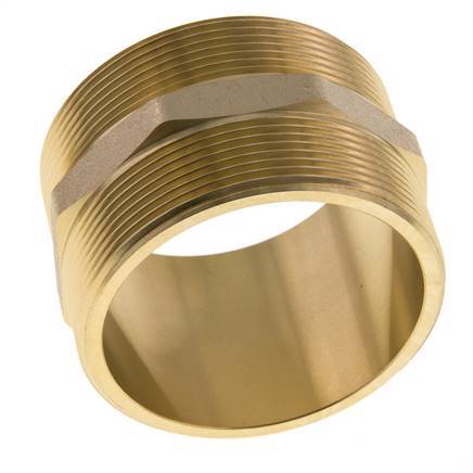 Double Nipple G2 1/2'' Brass Flat Seal 16bar (224.8psi) 76mm Hex