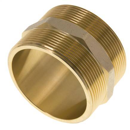 Double Nipple G2 1/2'' Brass Flat Seal 16bar (224.8psi) 76mm Hex