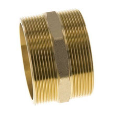 Embout double G2 1/2'' laiton joint plat 16bar (224.8psi) 76mm Hex