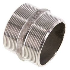 Double embout G2 1/2'' en acier inoxydable à joint plat 16bar (224.8psi) Hexagone 78mm