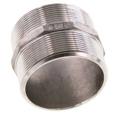 Double embout G2 1/2'' en acier inoxydable à joint plat 16bar (224.8psi) Hexagone 78mm