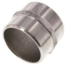 Double embout G2 1/2'' en acier inoxydable à joint plat 16bar (224.8psi) Hexagone 78mm