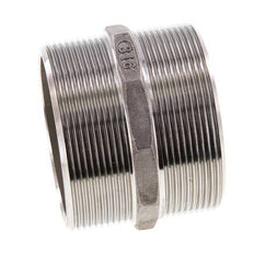 Double embout G2 1/2'' en acier inoxydable à joint plat 16bar (224.8psi) Hexagone 78mm