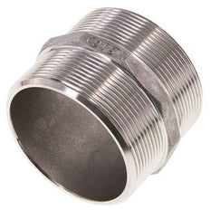 Double embout G2 1/2'' en acier inoxydable à joint plat 16bar (224.8psi) Hexagone 78mm