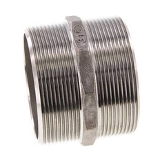 Double embout G2 1/2'' en acier inoxydable à joint plat 16bar (224.8psi) Hexagone 78mm