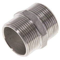 Embout double G1 1/4'' Acier inoxydable Joint plat 16bar (224.8psi) Hexagone 45mm
