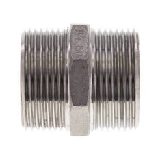 Embout double G1 1/4'' Acier inoxydable Joint plat 16bar (224.8psi) Hexagone 45mm