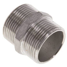Embout double G1 1/4'' Acier inoxydable Joint plat 16bar (224.8psi) Hexagone 45mm