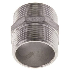 Embout double G1 1/4'' Acier inoxydable Joint plat 16bar (224.8psi) Hexagone 45mm