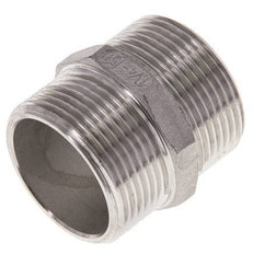 Embout double G1 1/4'' Acier inoxydable Joint plat 16bar (224.8psi) Hexagone 45mm
