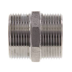 Embout double G1 1/4'' Acier inoxydable Joint plat 16bar (224.8psi) Hexagone 45mm