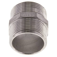Embout double G1 1/4'' Acier inoxydable Joint plat 16bar (224.8psi) Hexagone 45mm